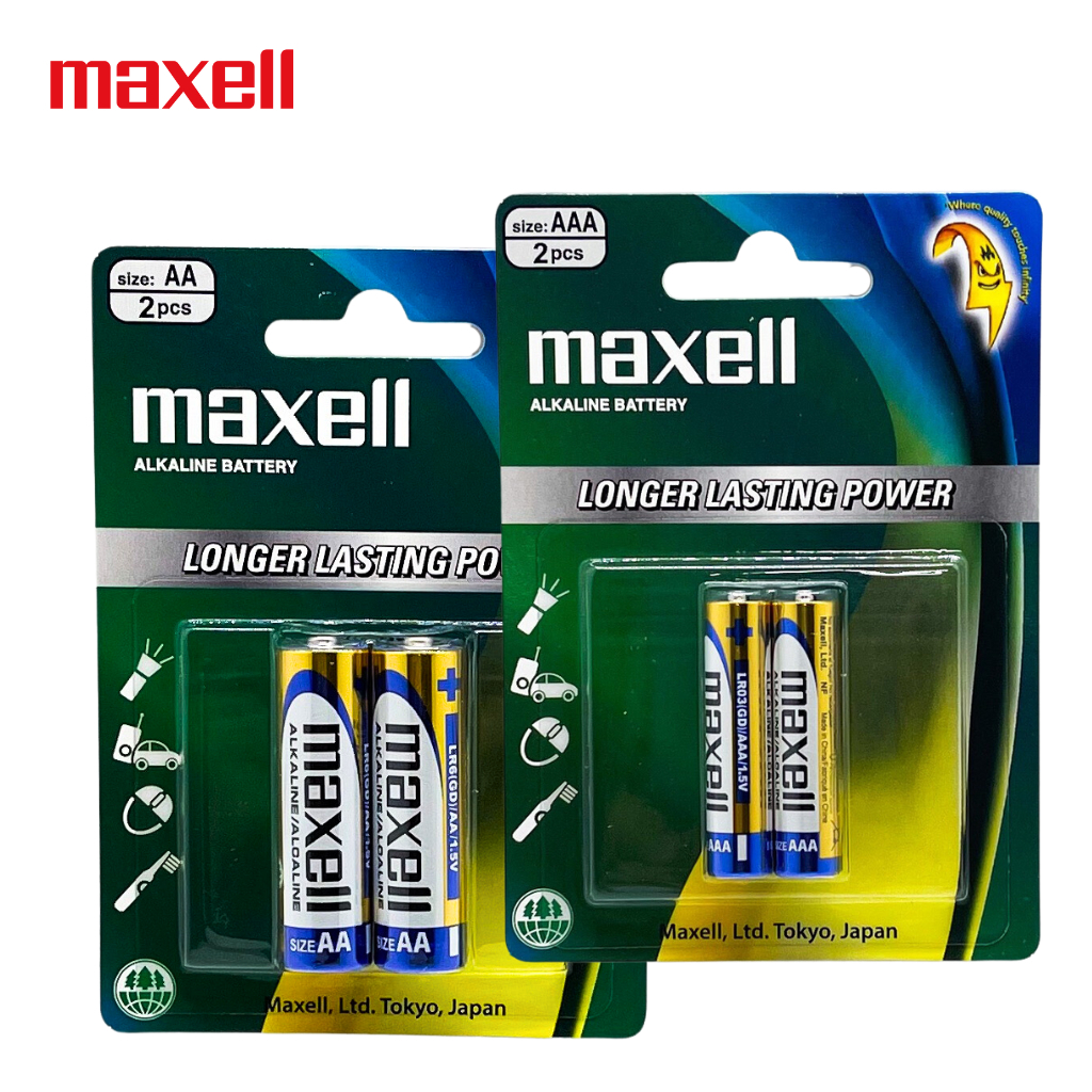 (Rẻ Vô địch) Vỉ 2 viên pin khô Pin AAA Maxell alkaline 1.5v LR03 chính hãng