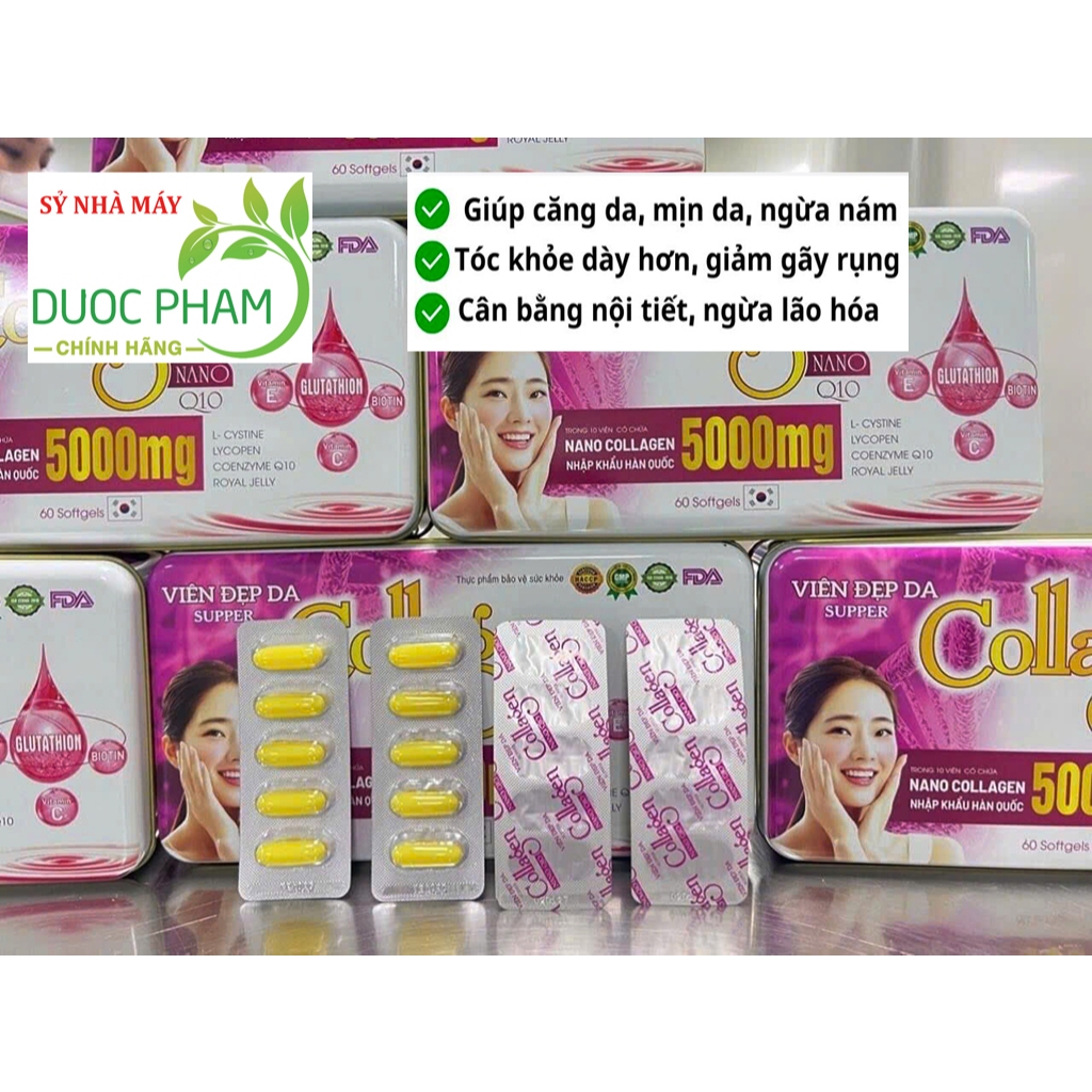 Viên uống Collagen Nano Q10 giúp đẹp da, căng da, mờ sạm, nám