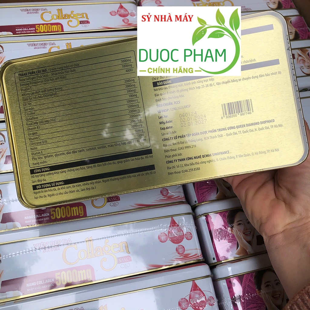 Viên uống Collagen Nano Q10 giúp đẹp da, căng da, mờ sạm, nám