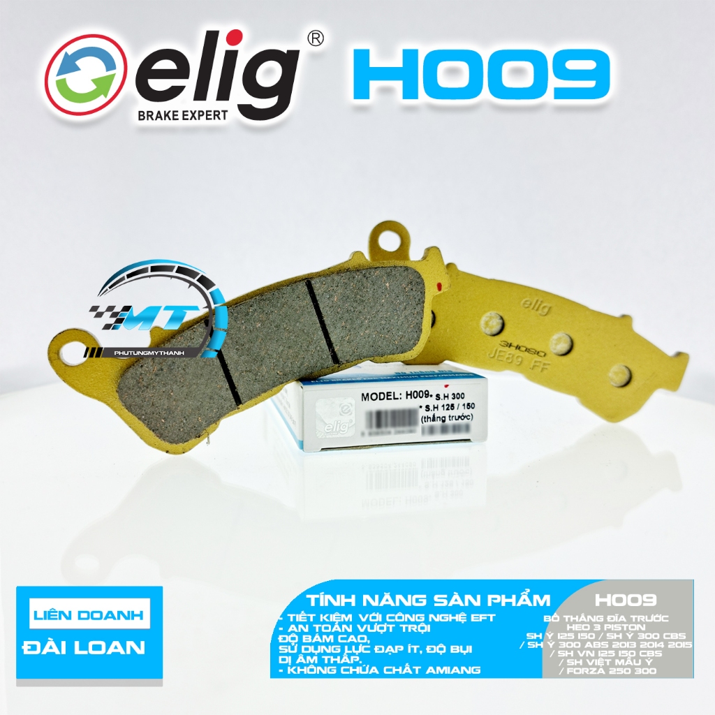 Bố thắng , má phanh dĩa Elig SH125, SH150, SH300i trước