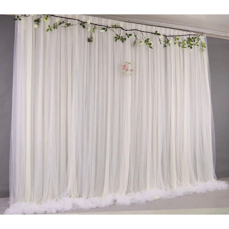 Rèm 2 Lớp Lụa + Voan 3x3m Làm Phông Trang Trí Sinh Nhật Decror Cho Nhà Hàng, Khách Sạn