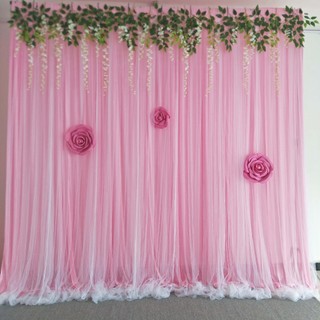 Rèm 2 Lớp Lụa + Voan 3x3m Làm Phông Trang Trí Sinh Nhật Decror Cho Nhà Hàng, Khách Sạn