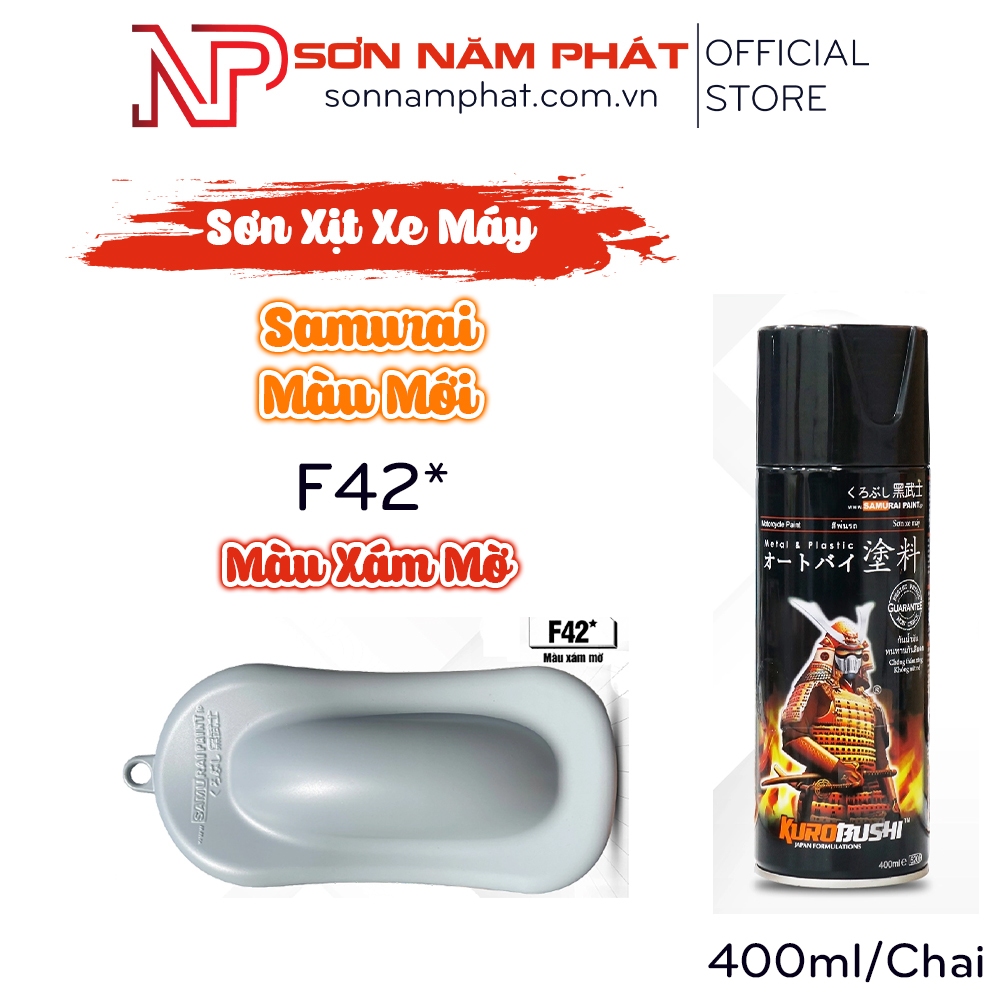 Sơn Xịt Samurai Màu Mới Mã F42* Màu Xám Mờ