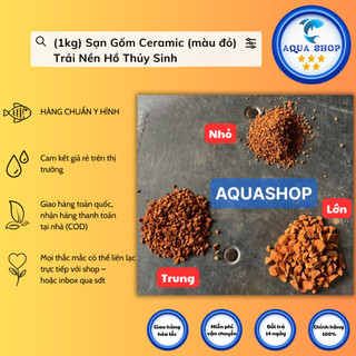 (1kg) sạn gốm ceramic (màu đỏ) Trải Nền Hồ Thủy Sinh