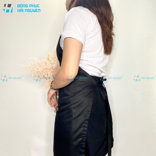 Tạp dề pha chế phối da cao cấp tạp dề đồng phục kaki cotton