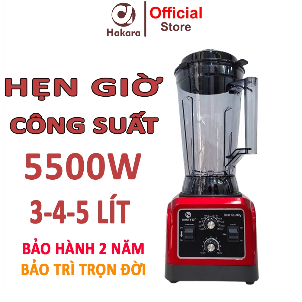 [HẸN GIỜ] Máy Xay Sinh Tố Công Nghiệp NIKITO 5500W BH 24 Tháng Xay Thịt Cá Rau Củ Quả,Sữa Hạt Sinh T