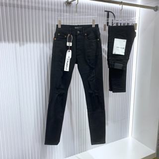 ⚜️[HÀNG CAO CẤP] – Quần Purple Newss Màu Đen Trơn Rách Gối – Quần Jean Purple Nam Cao Cấp Hàng Loại 1