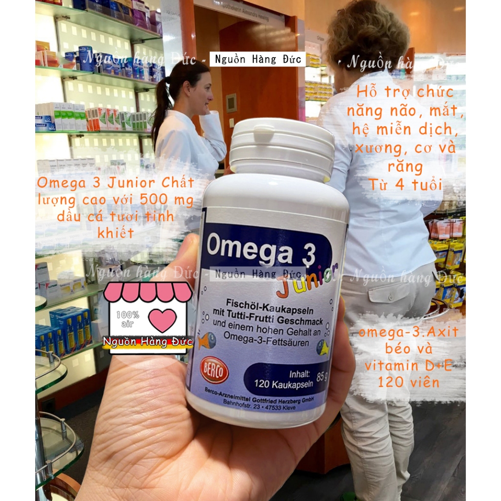 DHA - Omega 3 Junior nội địa Đức cho trẻ em, các bé từ 4 tuổi