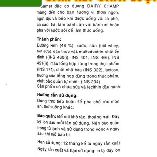 Sữa đặc có đường Dairy Champ lon 500gr