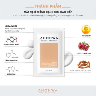 Mặt nạ ủ trắng dạng kem Tone-up Brightening Cream Mask 20g - AHOHWA