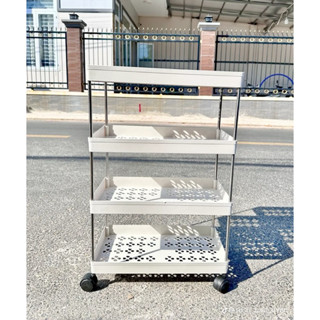 Kệ đựng đồ đa năng 4 tầng có bánh xe, để đồ nhà bếp, dụng cụ spa tiện lợi 60x40x20cm