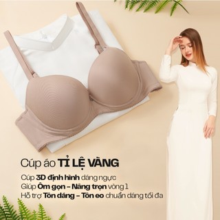 Áo ngực chuyên mặc áo dài gom nâng tốt, có gọng, bản lưng chữ U, CHÍNH HẢNG từ Corèle - 41159A