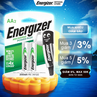Pin sạc Energizer AA 2000mAh NH15 PP RP2  - vỉ 2 viên - Hàng chính hãng