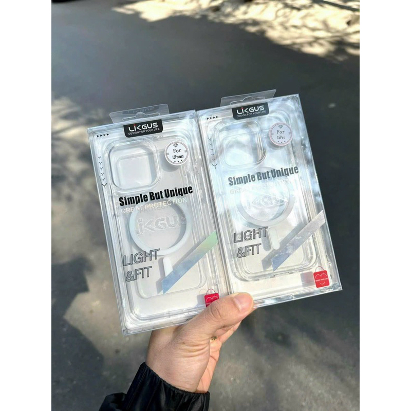 Ốp Likgus trong suốt chống ô Từ tính ip 16/ ip16 pro/ ip16 plus/ ip 16 pro max