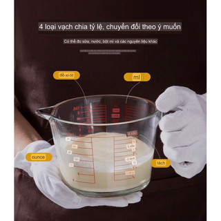  Ca cốc đong đo lường thủy tinh vạch chia  làm bánh nấu ăn trà kombucha nấm sữa chua milk kefir nấm nươc dừa water kefir 