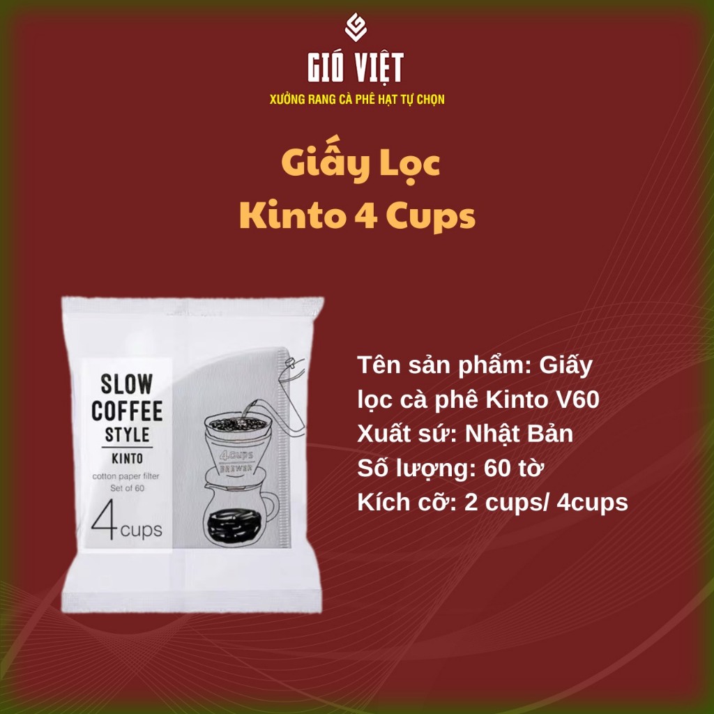 Giấy lọc V60 Kinto Slow Flow - Giấy lọc chảy chậm