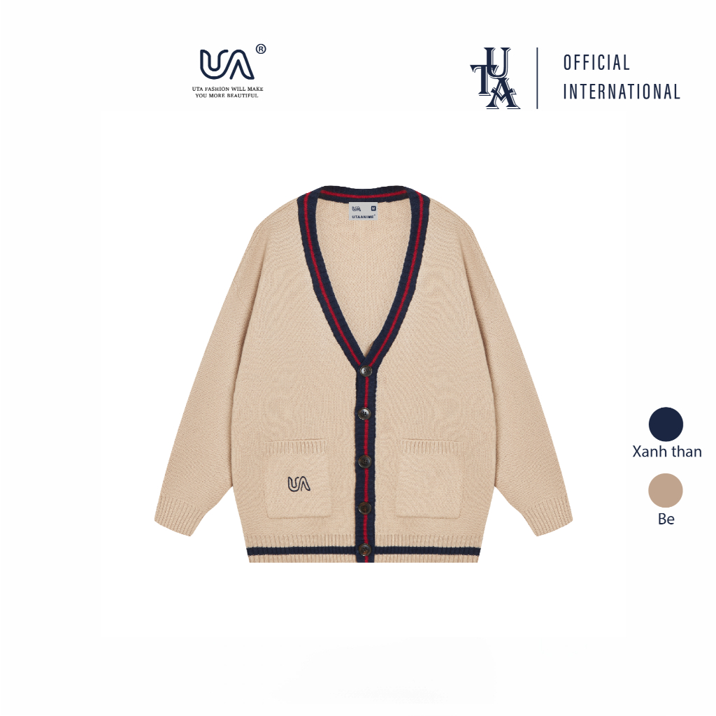 Áo Len Cardigan Nam Nữ local Brand Uta Anime/ Beige  Line