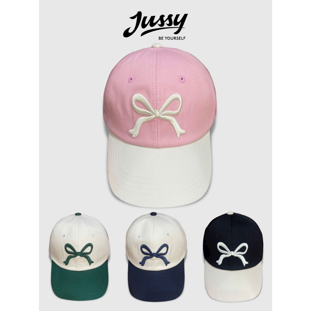 Mũ Lưỡi Trai Icon Nơ Phối Két 2 Màu Xinh Xắn Jussy Official Phong Cách Nón Kết Hàn Quốc Chất Vải Cot