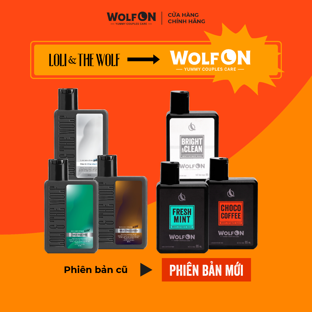 Dung Dịch Vệ Sinh Nam Giới Wolf ON Hương Thơm Nam Tính Cuốn Hút Khử Mùi Tốt Sạch Khuẩn 95ml