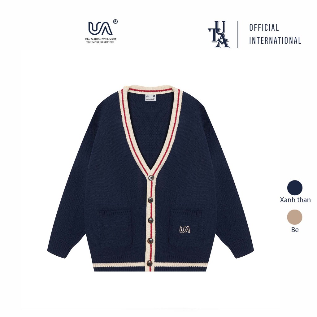 Áo Len Cardigan Nam Nữ local Brand Uta Anime/ Blue,Beige  Line