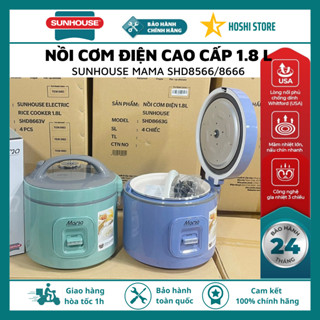 {CHÍNH HÃNG BẢO HÀNH 2 NĂM} Nồi cơm điện 1.2L - 1.8L SUNHOUSE MAMA SHD8265, SHD8665, lòng nồi phủ chống dính Ceramic