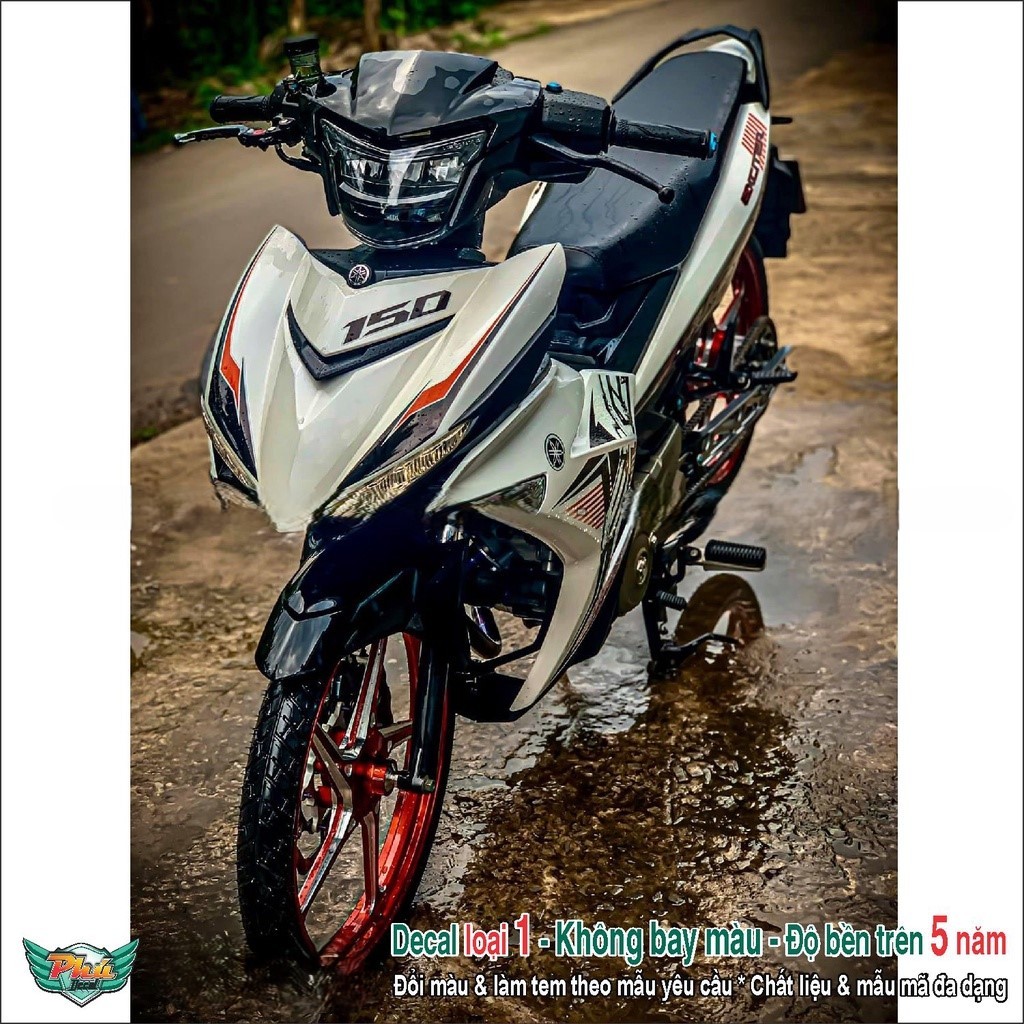 Tem rời Exciter 150 Trắng đỏ (c)