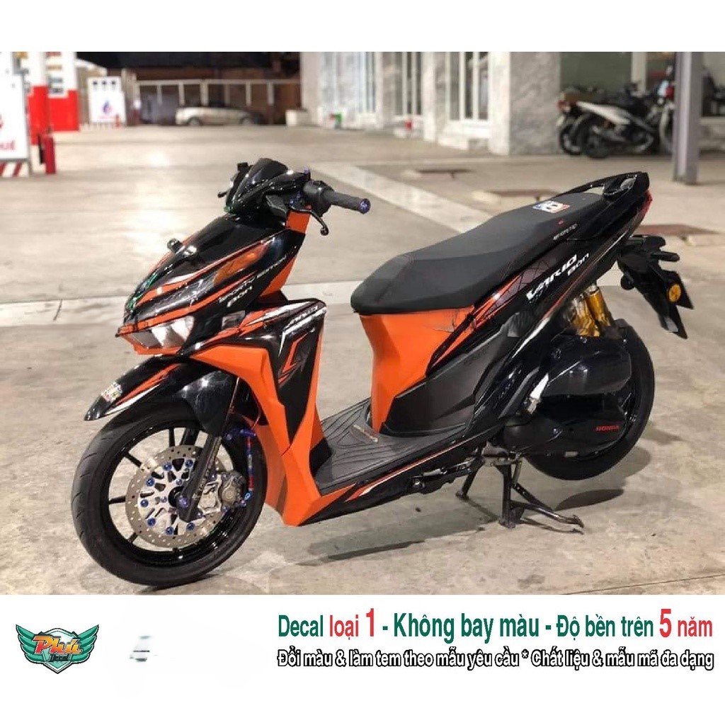 Tem rời xe Vario cam đen chỉ (C)