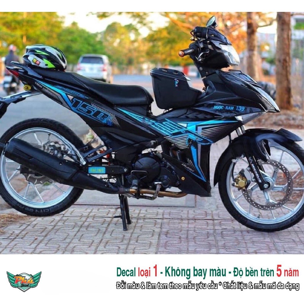 Tem rời Exciter 150 Ex đen xanh (c)