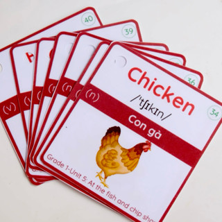 [FLASHCARD TIẾNG ANH LỚP 1]-Bộ 118 thẻ học từ vựng Tiếng Anh theo chương trình SGK cho bé-Ép plastic