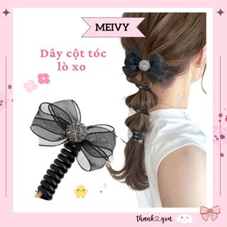  Dây cột tóc lò xo điện thoại dây buộc tóc lò xo xoắn nơ MEIVY tạo kiểu hot trend 2024 Nhật Bản 