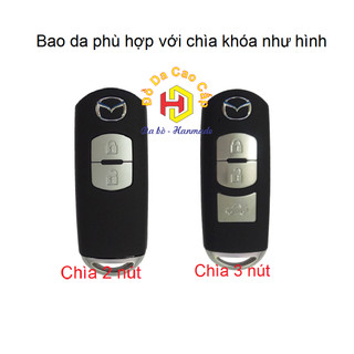 Bao da chìa khóa Mazda 2,3,6, CX5 bằng da thật kèm tặng móc khoá