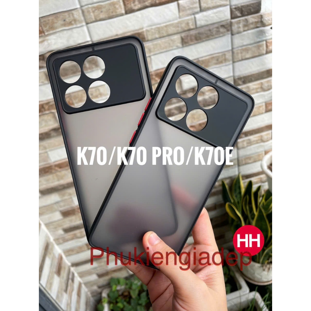 Ốp lưng Xiaomi Redmi K70 , K70 Pro , K70E nhám cứng bảo vệ camera chống sốc ,va đập (đen)