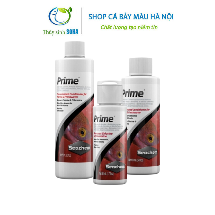 Seachem Prime khử Clo, giải độc nước bể cá cảnh