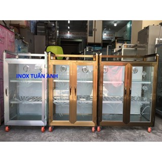 Tủ chén nhôm, tủ nhôm kính, tủ đựng bát dĩa TCND567