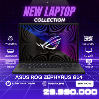 Laptop Asus ROG Zephyrus G14 2022 (R7-6800HS/ RX 6700S/ Ram 16GB/ SSD 512GB/ 14" QHD 120Hz/ Anime Matrix)