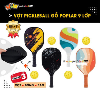 ✅ Vợt Pickleball - Vợt PICKLEBALL GỖ POPLAR 9 lớp dành cho người mới bắt đầu