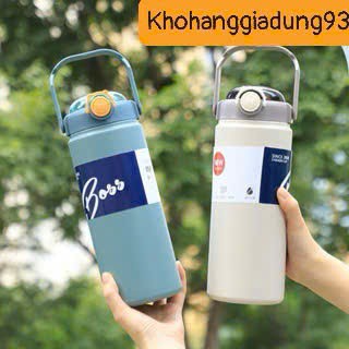  Bình giữ nhiệt BOSS FREESHIPLy Cốc giữ nhiệt Có ống hút 1200ml Chất liệu inox Có quai xách Tặng kèm Sticker 