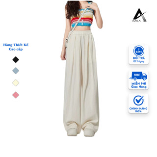 Quần Ống Rộng Nữ AZILA vải Đũi Mát Loại Đẹp Hàng Mẫu Mới Cao Cấp , Quần Ống Suông Nhiều Màu Cạp Cao Azila
