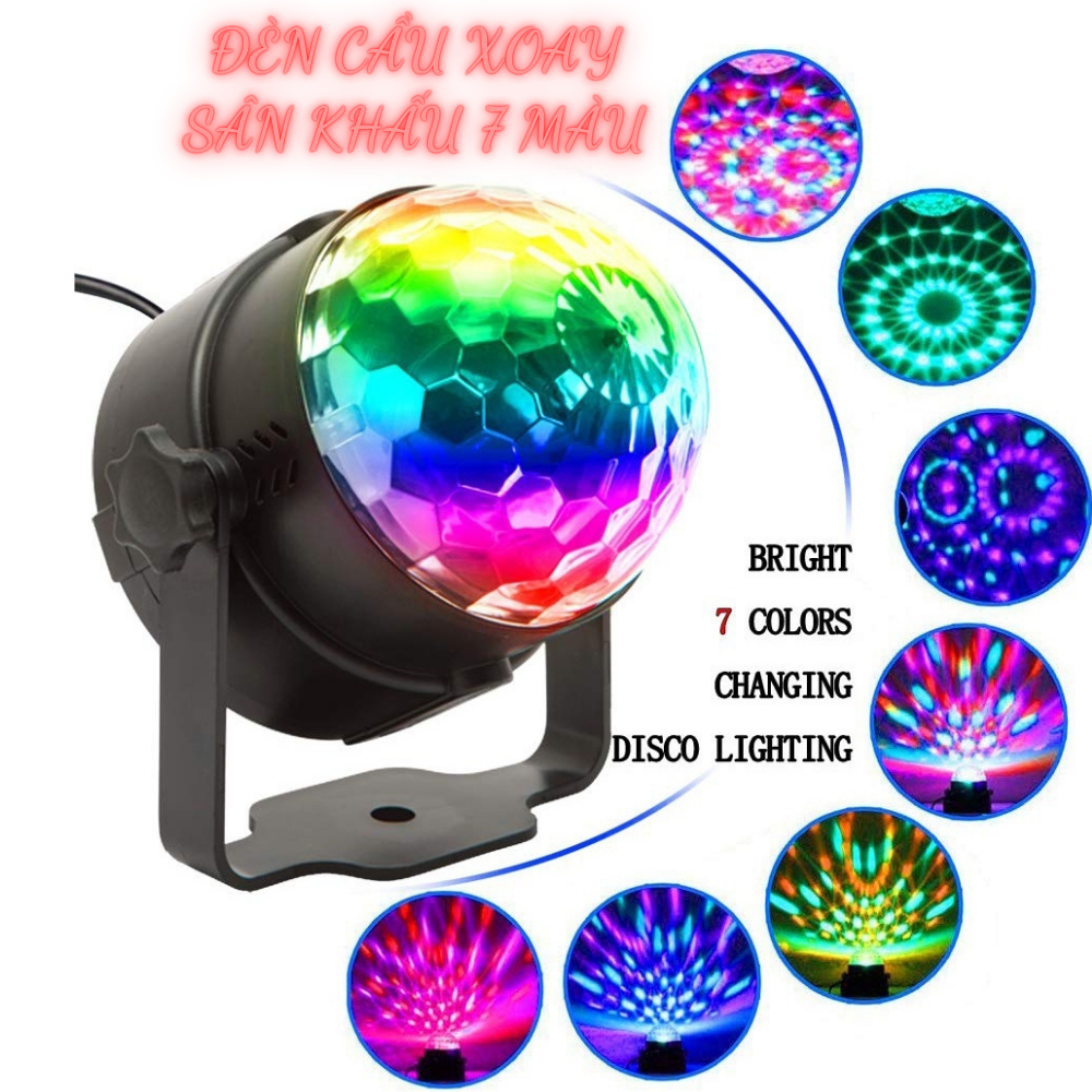 Đèn Xoay Sân Khấu 7 Màu - Sử dụng Điện 220V Tiện dụng