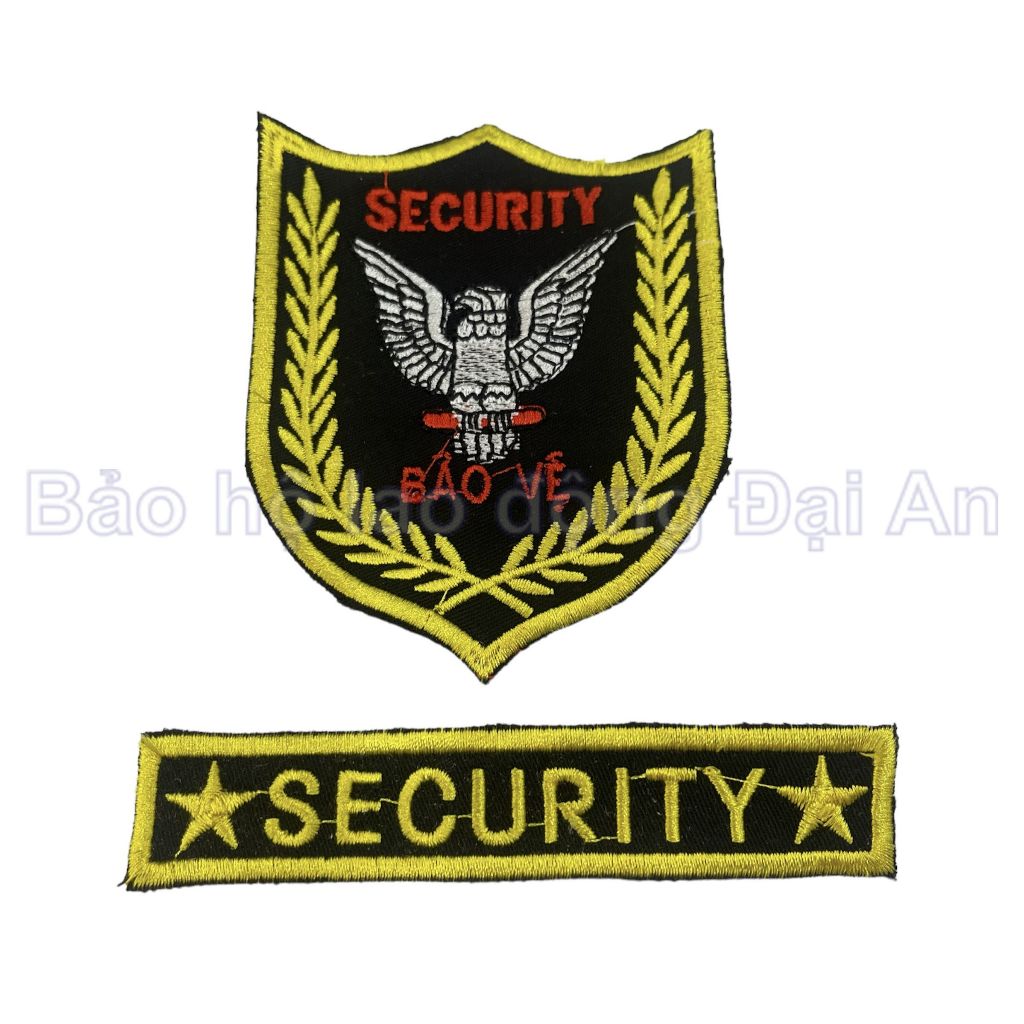 Logo bảo vệ, logo Security thêu sẵn may lên áo