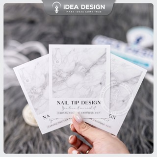  Thẻ Nailbox vân đá marble sang trọng - 9x11cm - Bìa Nail box trắng đen đơn giản - Thẻ tag gắn móng tay siêu đẹp 