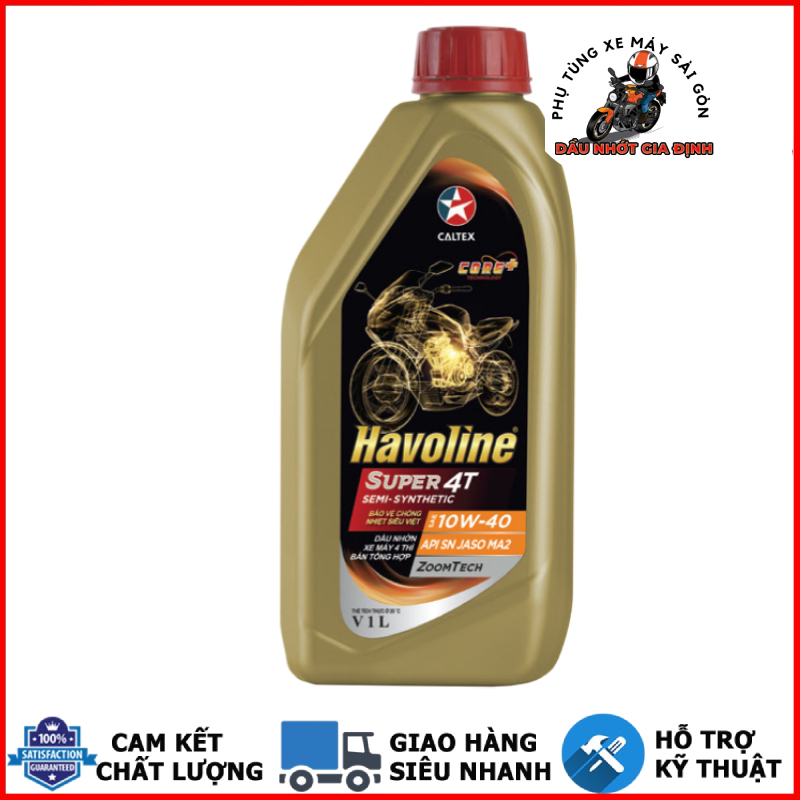Nhớt Caltex Havoline Super4T 10W40 dành cho xe số, côn tay