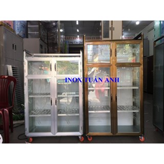 Tủ chén nhôm, tủ nhôm kính, tủ đựng bát dĩa TCND80