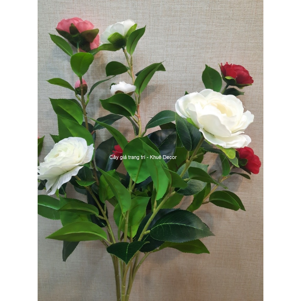 Hoa Lụa - Cành Hoa Trà Giả - Cao 50cm