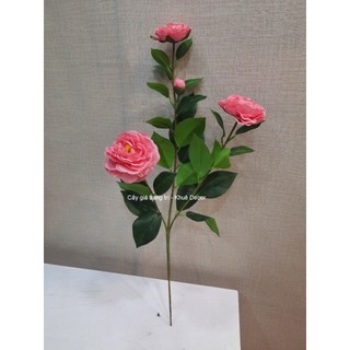 Hoa Lụa - Cành Hoa Trà Giả - Cao 50cm