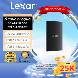 Ổ cứng di động Lexar có Magsafe SL500 Portable SSD 1TB/ 2TB, nhỏ gọn, tốc độ đọc 2000Mb/s, ghi 1800Mb/s, BH 3 năm