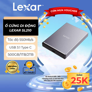 Ổ cứng di động 500GB/ 1TB/ 2TB Lexar SL210 Portable SSD USB 3.1 Type C Gen 2, tốc độ đọc lên đến 550Mb/s, BH 3 năm