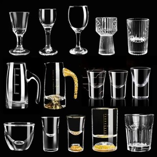  SET 6 ly uống rượu shot đế dày bình rót rượu cốc sot thủy tinh uống rượu mạnh wine glass 