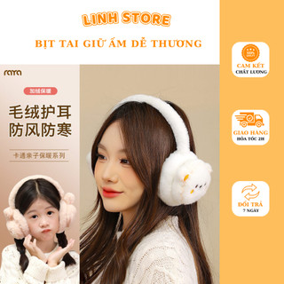 Bịt tai bông giữ ấm hoạ tiết trơn basic phong cách Hàn Quốc dễ thương thời trang thu đông