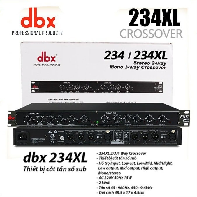 BỘ LỌC PHÂN TẦN CROSSOVER DBX 234XL, Chỉnh Âm Tốt, Phân Tần 3 Đường Tiếng Bảo Vệ Loa, Tín Hiệu Tốt